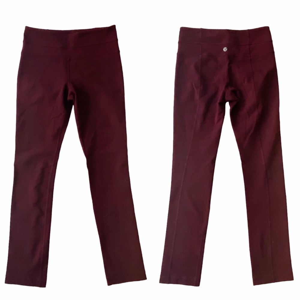 Lululemon Skinny Groove Pant Diamond Dot Bordeaux Drama Burgundy Size 2